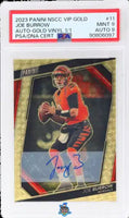 2023 Joe Burrow PSA 9 9 NSCC VIP Gold Auto Gold Vinyl #11 1/1
