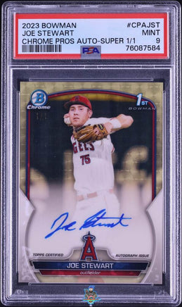 2023 Joe Stewart PSA 9 Bowman Chrome Rookie Pros Auto Superfractor #CPAJST 1/1