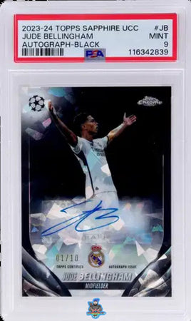 2023 Jude Bellingham PSA 9 Topps Sapphure UCC Autograph Black #CAJB 1/10