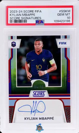 2023 Kylian Mbappe PSA 10 Score FIFA Score Signatures #SSKM 4/10