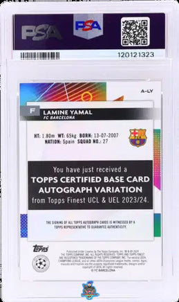 2023 Lamine Yamal PSA 10 Topps Finest UCC Rookie Auto #256