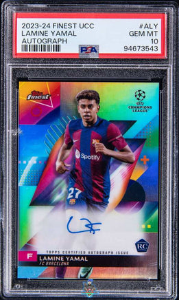 2023 Lamine Yamal PSA 10 Topps Finest UCC Rookie Auto #ALY