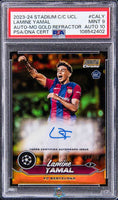 2023 Lamine Yamal PSA 9 10 Topps Stadium Club UCL Rookie Auto Gold Ref 29/50