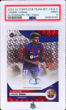 2023 Lamine Yamal PSA 9 Topps FCB Team Set Rookie Auto Tiki Taka #AULY