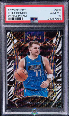 2023 Luka Doncic PSA 10 Select Mezzanine - Zebra Prizm #350
