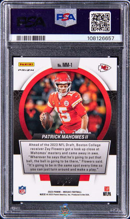 2023 Patrick Mahomes PSA 8 Mosaic Men of Mastery Black Prizm #MM1 1/1