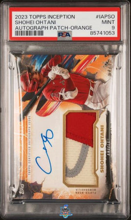 2023 Shohei Ohtani PSA 9 Topps Incept Auto Player Worn Patch Orange #IAPSO 4/10