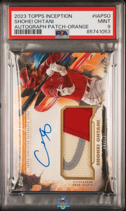 2023 Shohei Ohtani PSA 9 Topps Incept Auto Player Worn Patch Orange #IAPSO 4/10
