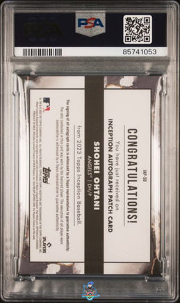 2023 Shohei Ohtani PSA 9 Topps Incept Auto Player Worn Patch Orange #IAPSO 4/10