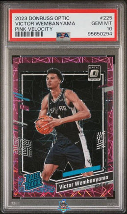 2023 Victor Wembanyama PSA 10 Donruss Optic Rookie Pink Velocity #225 15/79