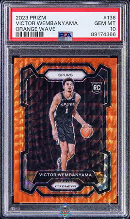 2023 Victor Wembanyama PSA 10 Prizm Orange Wave #136 6/60