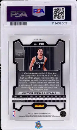 2023 Victor Wembanyama PSA 9 Prizm Green Wave #136