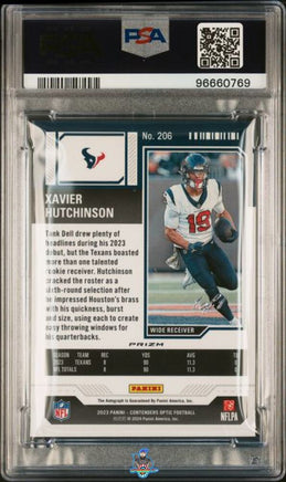 2023 Xavier Hutchinson PSA 9 Contenders Optic Rookie Ticket Auto Gold Vinyl 1/1