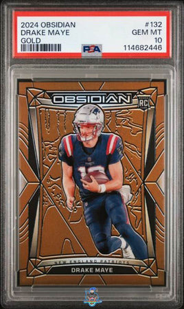 2024 Drake Maye PSA 10 Obsidian Rookie Gold #132 9/10