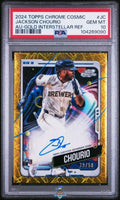2024 Jackson Chourio PSA 10 Topps Chrome Cosmic Rke Auto Gld Interst Ref 39/50