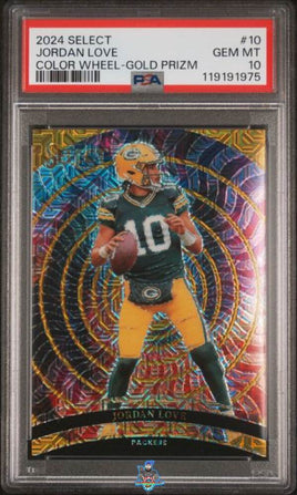2024 Jordan Love PSA 10 Select Color Wheel Gold Prizm #10 4/10