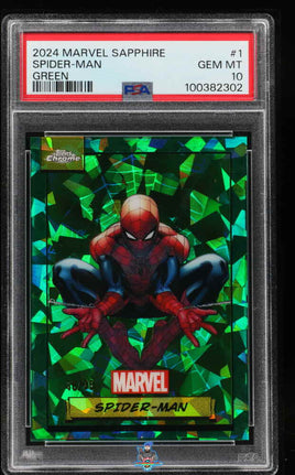 2024 Marvel Sapphire Spider Man Green #1 /99 PSA 10