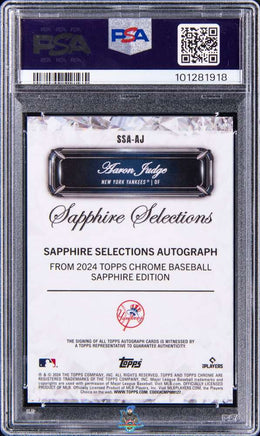 2024 Aaron Judge PSA 10 Topps Sapphire Selections Auto Black #SSAAJ 5/10
