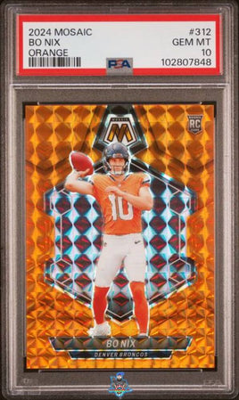 2024 Bo Nix PSA 10 Mosaic Rookie Orange #312 105/199