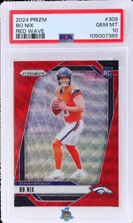 2024 Bo Nix PSA 10 Prizm Red Wave #309 108/149