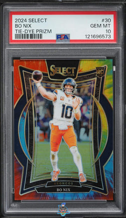 2024 Bo Nix PSA 10 Select Tie Dye Prizm #30 25/25