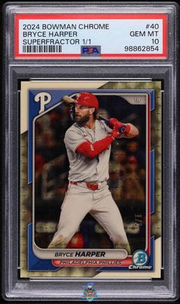 2024 Bryce Harper PSA 10 Bowman Chrome Superfractor #40 1/1