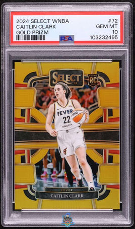 2024 Caitlin Clark PSA 10 Select WNBA Gold Prizm #72 10/10