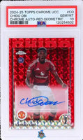 2024 Chido Obi PSA 10 Topps Chrome UCC Rookie Auto Red Geometric #CACO 4/5