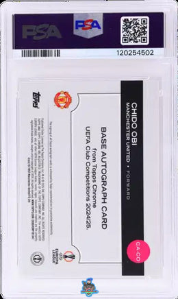 2024 Chido Obi PSA 10 Topps Chrome UCC Rookie Auto Red Geometric #CACO 4/5