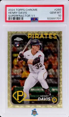 2024 Henry Davis PSA 10 Topps Chrome Rookie Superfractor #260 1/1