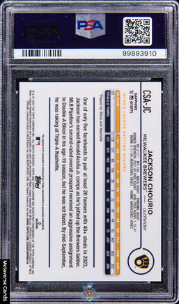 2024 Jackson Chourio PSA 10 10 Topps Sapphire Rookie Auto Orange Ref 22/25