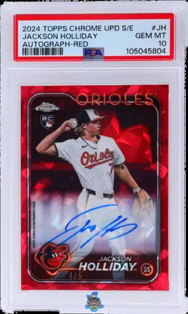 2024 Jackson Holliday PSA 10 Topps Chrome Update Auto Red #JH 4/5