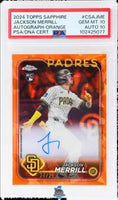 2024 Jackson Merrill PSA 10 10 Topps Sapphire Rookie Auto Orange #CSAJME 24/25