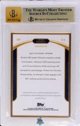2024 Jayden Daniels BGS 9.5 10 Topps Now Rookie Camp Quarter Auto #9A 8/25