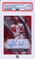 2024 Jordan Walker PSA 10 Topps Chrome Black Auto Red Refractor #CBAJW 3/5