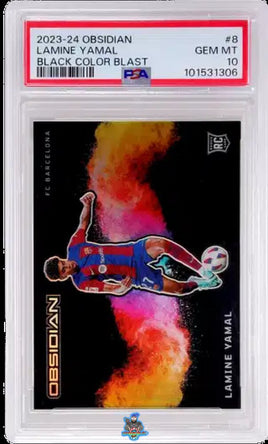 2024 Lamine Yamal PSA 10 Obsidian Black Color Blast Rookie #8