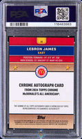 2024 LeBron James PSA 9 9 Topps Chrome McDonalds Auto Red Refractor #50 1/5