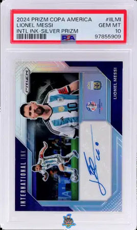 2024 Lionel Messi PSA 10 Prizm Copa America Intl Ink Silver Prizm #IILMI 60/99