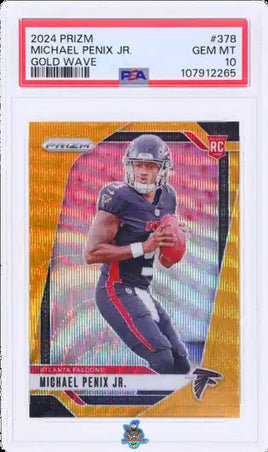 2024 Michael Penix Jr. PSA 10 Prizm Gold Wave Prizm #378 6/10