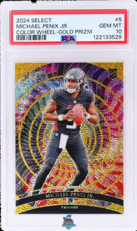 2024 Michael Penix Jr. PSA 10 Select Rookie Color Wheel Gold Prizm #5 5/10