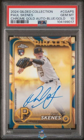 2024 Paul Skenes PSA 10 Topps Chrome GE Rookie Auto Chrome Blue Gold #CGAPS 5/50