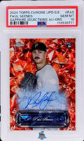 2024 Paul Skenes PSA 10 Topps Chrome Updt Rookie Sapph Sel Auto Orange 23/25
