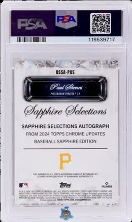2024 Paul Skenes PSA 10 Topps Chrome Updt Rookie Sapph Sel Auto Orange 23/25