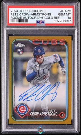 2024 Pete Crow Armsrtong PSA 10 Topps Chrome Rookie Auto Gold Ref #RAPC 41/50