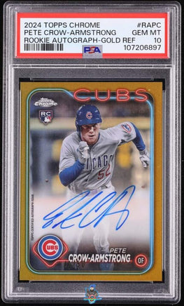 2024 Pete Crow Armsrtong PSA 10 Topps Chrome Rookie Auto Gold Ref #RAPC 41/50