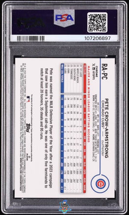 2024 Pete Crow Armsrtong PSA 10 Topps Chrome Rookie Auto Gold Ref #RAPC 41/50