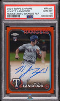 2024 Wyatt Langford PSA 10 Topps Chrome Rookie Auto Orange Ref #RAWL 14/25