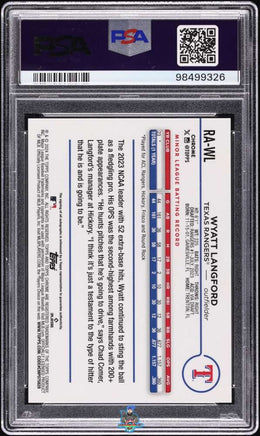 2024 Wyatt Langford PSA 10 Topps Chrome Rookie Auto Orange Ref #RAWL 14/25
