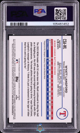 2024 Wyatt Langford PSA 10 Topps Sapphire Rookie Auto Gold #CSAWL 45/50