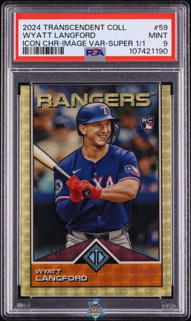 2024 Wyatt Langford PSA 9 Topps Transcendent Icons Rookie Superfractor #59 1/1